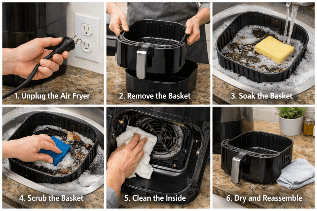 Step by step air fryer cleaning process Air Fryer Reviews