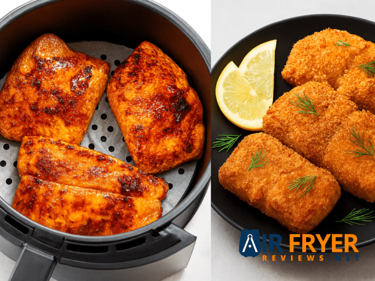 Air fryer fish with glazed salmon and crispy breaded fillets Air Fryer Reviews