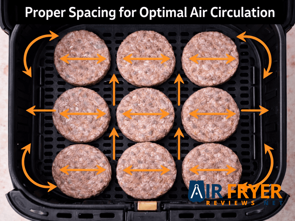 Proper spacing of sausage patties in an air fryer basket Air Fryer Reviews