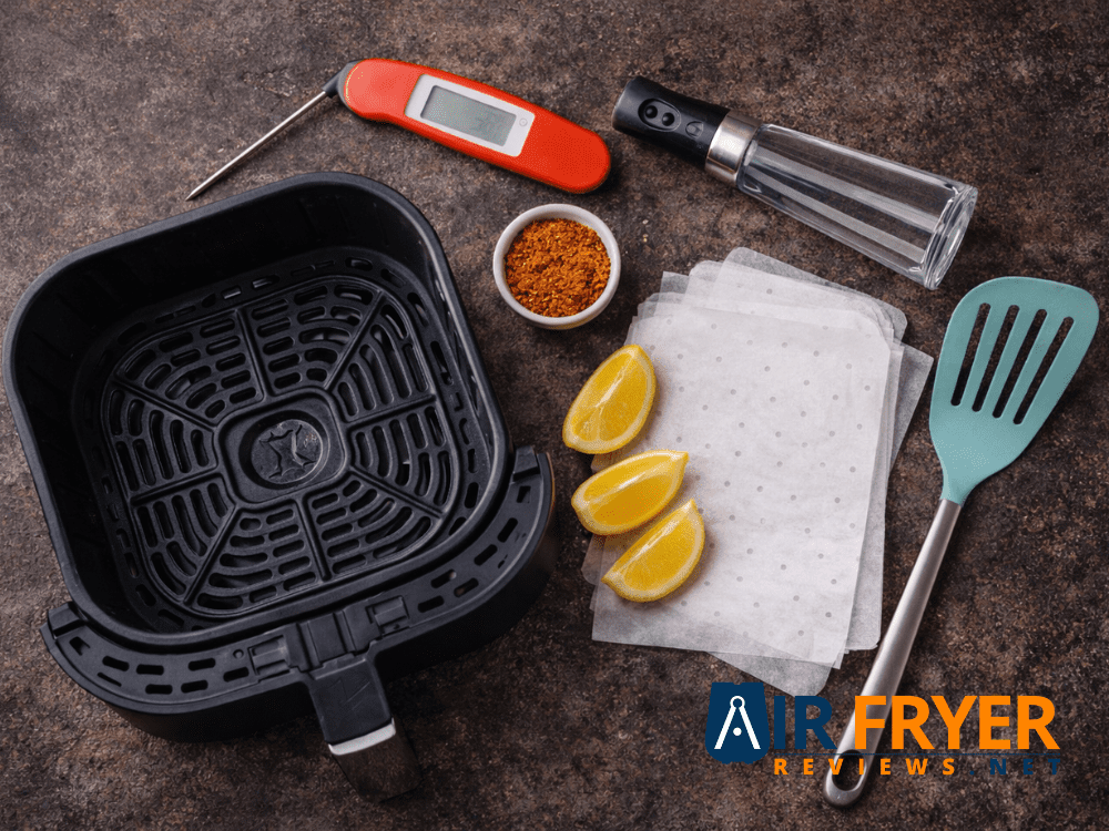 Air Fryer Frozen Fish Fillets (No Thawing Needed!) 5 Air fryer cooking tools and ingredients laid out 1 Air Fryer Reviews