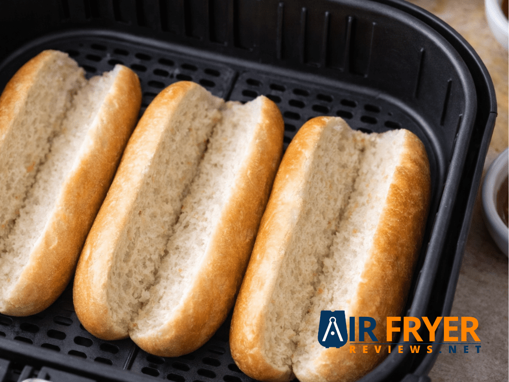 Air fryer hot dog buns lightly toasted with soft inside and crisp edges Air Fryer Reviews