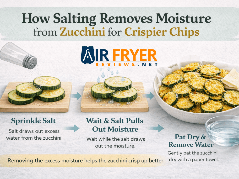 How salting zucchini removes moisture for crispy chips Air Fryer Reviews