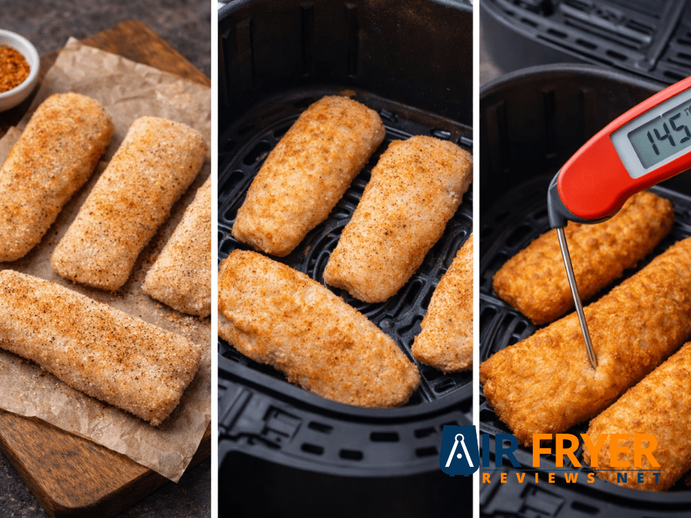 Air Fryer Frozen Fish Fillets (No Thawing Needed!) 6 Instant read thermometer checking air fryer fish doneness Air Fryer Reviews