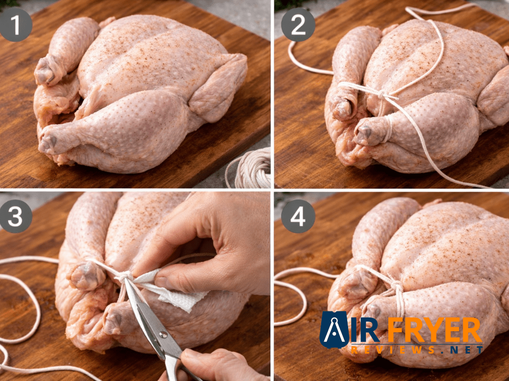 step by step photo series of the tying process Air Fryer Reviews