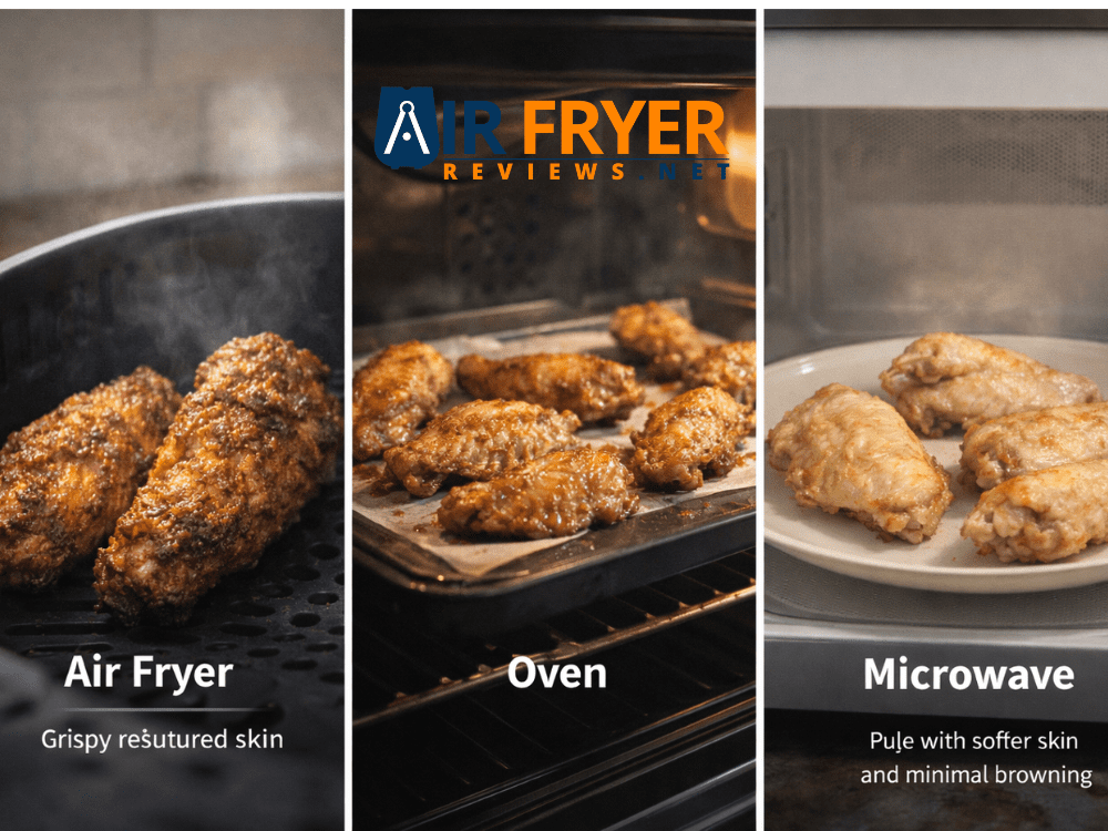 Air fryer vs oven vs microwave wings texture comparison Air Fryer Reviews
