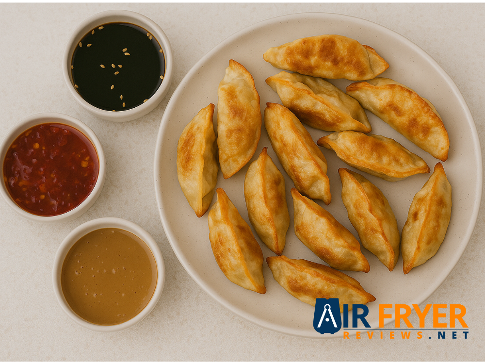 Different dipping sauces of air fried potsticker Air Fryer Reviews