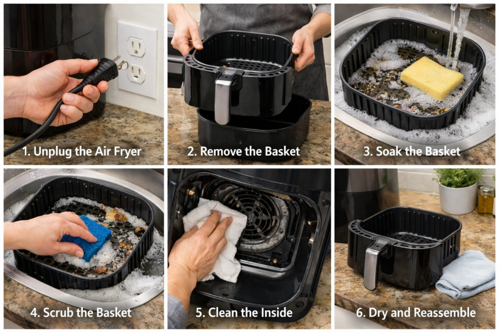 Step by step air fryer cleaning process Air Fryer Reviews
