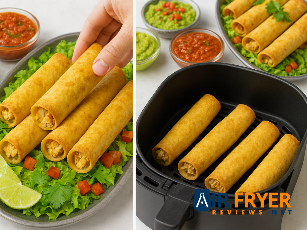 Air fryer chicken tortillas featuring vibrant rainbow filling