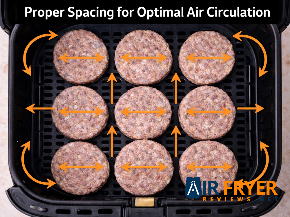 Proper spacing of sausage patties in an air fryer basket Air Fryer Reviews