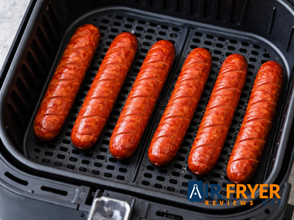 Air fryer basket with hot dogs properly spaced Air Fryer Reviews