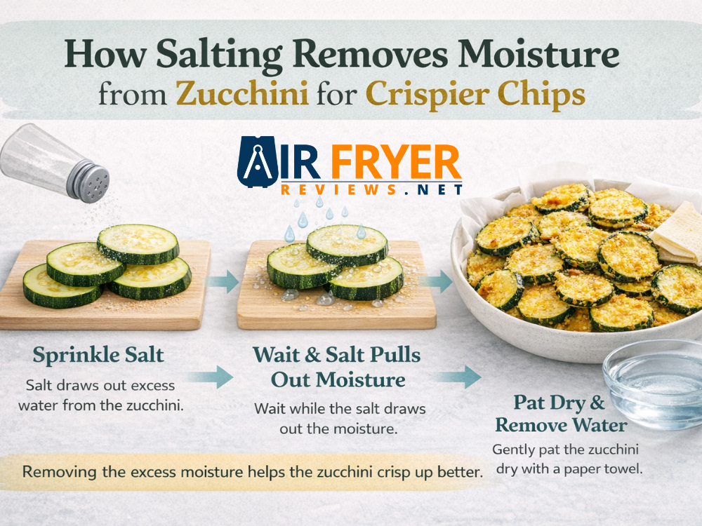 How salting zucchini removes moisture for crispy chips Air Fryer Reviews