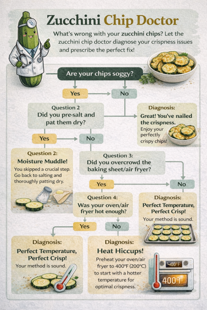Zucchini chip doctor flowchart for crispiness problems Air Fryer Reviews