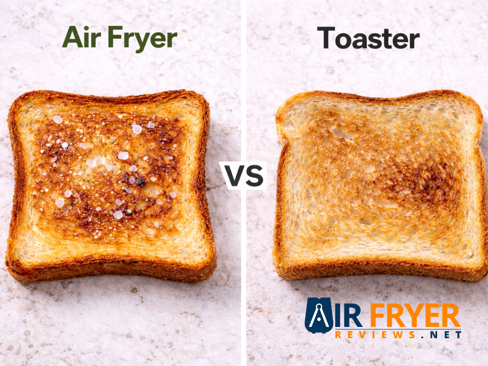Perfect Air Fryer Toast Bread - Golden Bread Every Time 3 Air fryer vs toaster toast comparison Air Fryer Reviews